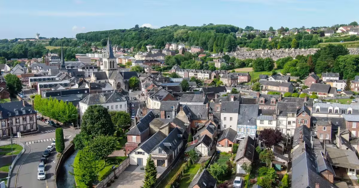 Vue aérienne de Caux-Austreberthe