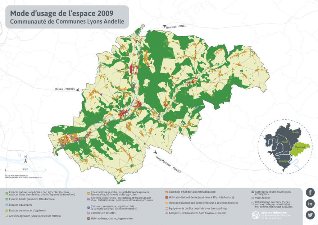 CC Lyons-Andelle. mode d'usage de l'espace 2009-2015