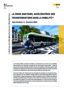 Note d’analyse #4 - La crise sanitaire, accélératrice des transformations dans la mobilité ? - novembre 2020